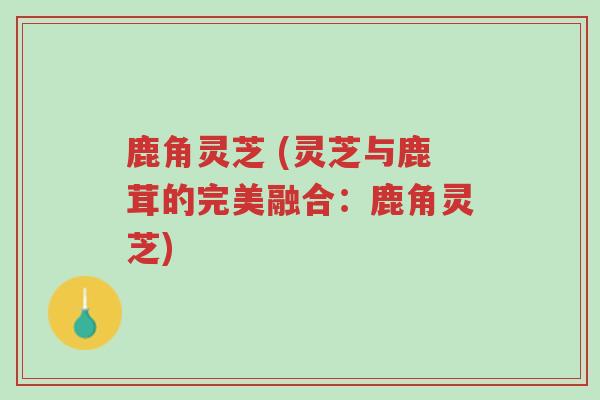 鹿角灵芝 (灵芝与鹿茸的完美融合:鹿角灵芝)-第1张图片-超越 鹿角灵芝 (灵芝与鹿茸的完美融合:鹿角灵芝)-第1张图片-超越