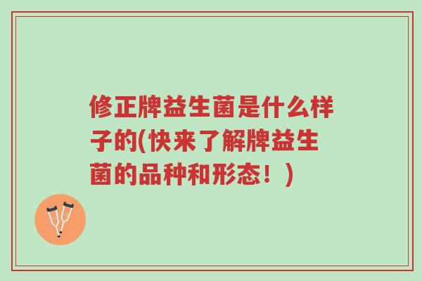 修正牌益生菌是什么样子的(快来了解牌益生菌的品种和形态!)-第1张图片-超越 修正牌益生菌是什么样子的(快来了解牌益生菌的品种和形态!)-第1张图片-超越