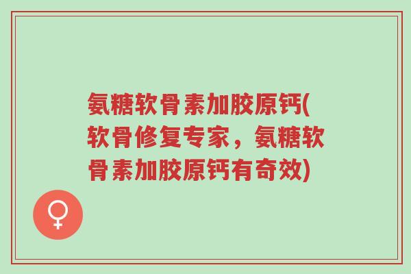 氨糖软骨素加胶原钙(软骨修复专家,氨糖软骨素加胶原钙有奇效)-第1张图片-超越 氨糖软骨素加胶原钙(软骨修复专家,氨糖软骨素加胶原钙有奇效)-第1张图片-超越
