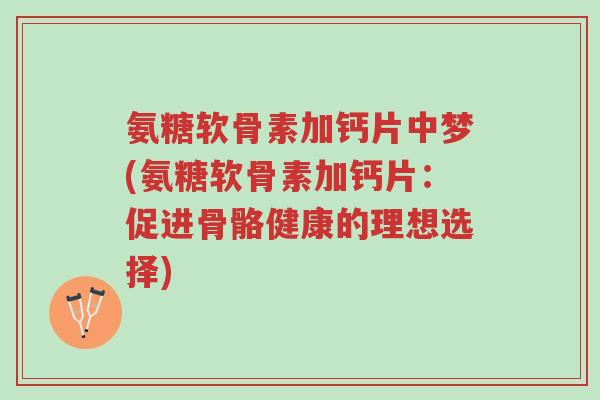 氨糖软骨素加钙片中梦(氨糖软骨素加钙片:促进骨骼健康的理想选择)-第1张图片-超越 氨糖软骨素加钙片中梦(氨糖软骨素加钙片:促进骨骼健康的理想选择)-第1张图片-超越
