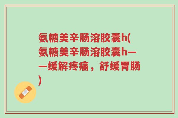 氨糖美辛肠溶胶囊h(氨糖美辛肠溶胶囊h——缓解疼痛,舒缓胃肠)-第1张图片-超越 氨糖美辛肠溶胶囊h(氨糖美辛肠溶胶囊h——缓解疼痛,舒缓胃肠)-第1张图片-超越