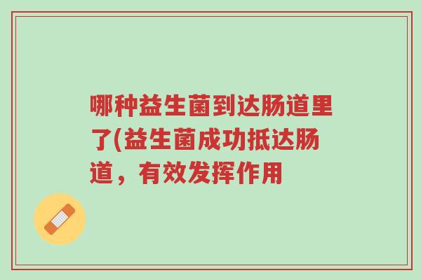 哪种益生菌到达肠道里了(益生菌成功抵达肠道，有效发挥作用-第1张图片-超越