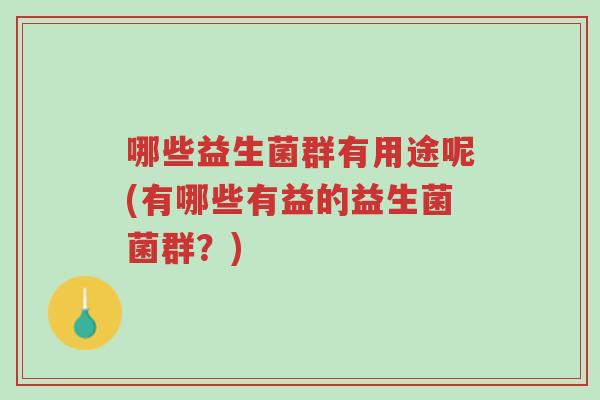 哪些益生菌群有用途呢(有哪些有益的益生菌菌群?)-第1张图片-超越 哪些益生菌群有用途呢(有哪些有益的益生菌菌群?)-第1张图片-超越