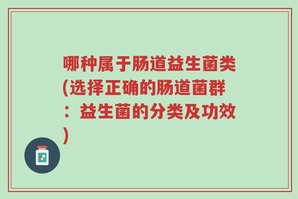 哪种属于肠道益生菌类(选择正确的肠道菌群:益生菌的分类及功效)-第1张图片-超越 哪种属于肠道益生菌类(选择正确的肠道菌群:益生菌的分类及功效)-第1张图片-超越
