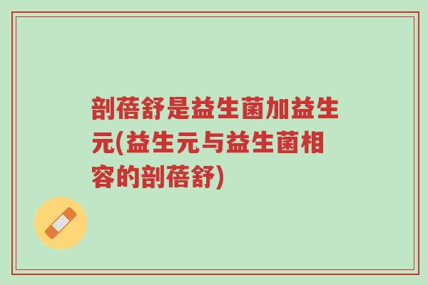 剖蓓舒是益生菌加益生元(益生元与益生菌相容的剖蓓舒)-第1张图片-超越 剖蓓舒是益生菌加益生元(益生元与益生菌相容的剖蓓舒)-第1张图片-超越
