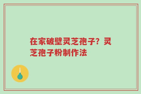 在家破壁灵芝孢子?灵芝孢子粉制作法-第1张图片-超越 在家破壁灵芝孢子?灵芝孢子粉制作法-第1张图片-超越