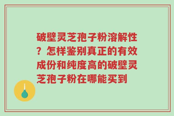 破壁灵芝孢子粉溶解性？怎样鉴别真正的有效成份和纯度高的破壁灵芝孢子粉在哪能买到-第1张图片-超越