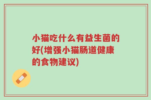小猫吃什么有益生菌的好(增强小猫肠道健康的食物建议)-第1张图片-超越 小猫吃什么有益生菌的好(增强小猫肠道健康的食物建议)-第1张图片-超越