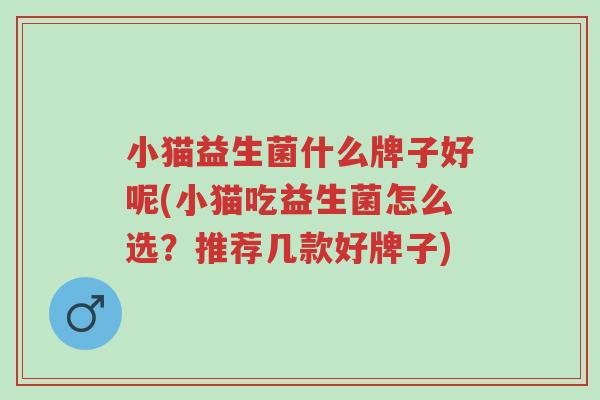 小猫益生菌什么牌子好呢(小猫吃益生菌怎么选?推荐几款好牌子)-第1张图片-超越 小猫益生菌什么牌子好呢(小猫吃益生菌怎么选?推荐几款好牌子)-第1张图片-超越