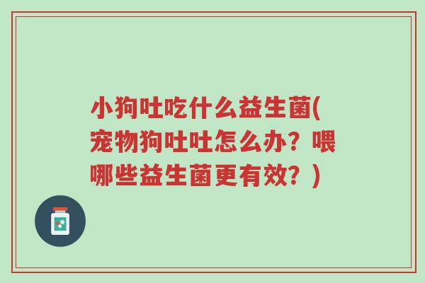 小狗吐吃什么益生菌(宠物狗吐吐怎么办?喂哪些益生菌更有效?)-第1张图片-超越 小狗吐吃什么益生菌(宠物狗吐吐怎么办?喂哪些益生菌更有效?)-第1张图片-超越