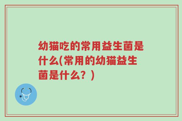 幼猫吃的常用益生菌是什么(常用的幼猫益生菌是什么?)-第1张图片-超越 幼猫吃的常用益生菌是什么(常用的幼猫益生菌是什么?)-第1张图片-超越