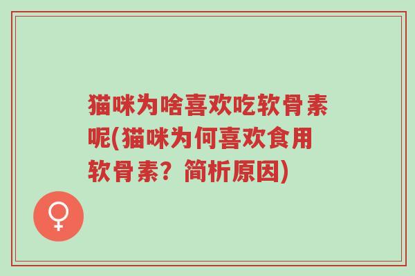 猫咪为啥喜欢吃软骨素呢(猫咪为何喜欢食用软骨素?简析原因)-第1张图片-超越 猫咪为啥喜欢吃软骨素呢(猫咪为何喜欢食用软骨素?简析原因)-第1张图片-超越