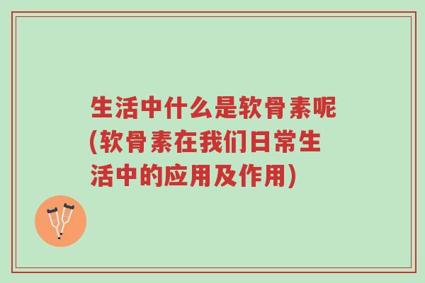 生活中什么是软骨素呢(软骨素在我们日常生活中的应用及作用)-第1张图片-超越 生活中什么是软骨素呢(软骨素在我们日常生活中的应用及作用)-第1张图片-超越