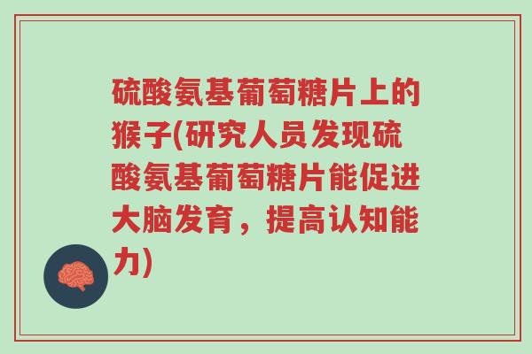 硫酸氨基葡萄糖片上的猴子(研究人员发现硫酸氨基葡萄糖片能促进大脑发育，提高认知能力)-第1张图片-超越