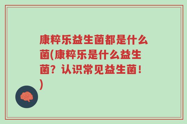 康粹乐益生菌都是什么菌(康粹乐是什么益生菌?认识常见益生菌!)-第1张图片-超越 康粹乐益生菌都是什么菌(康粹乐是什么益生菌?认识常见益生菌!)-第1张图片-超越