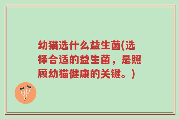 幼猫选什么益生菌(选择合适的益生菌,是照顾幼猫健康的关键。)-第1张图片-超越 幼猫选什么益生菌(选择合适的益生菌,是照顾幼猫健康的关键。)-第1张图片-超越