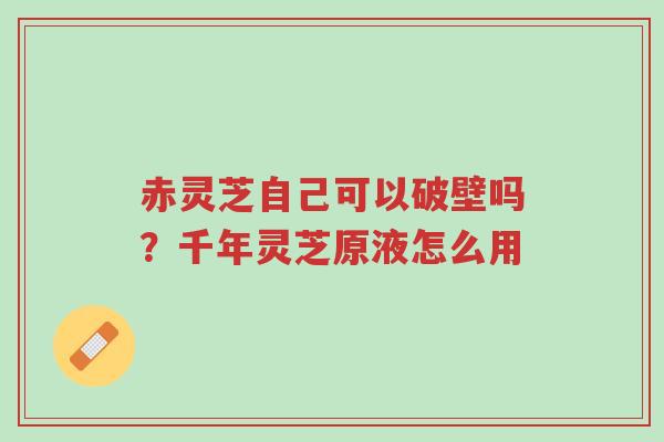 赤灵芝自己可以破壁吗?千年灵芝原液怎么用-第1张图片-超越 赤灵芝自己可以破壁吗?千年灵芝原液怎么用-第1张图片-超越