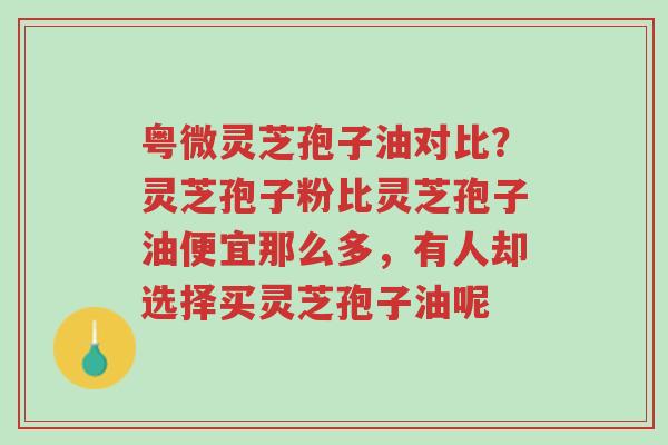粤微灵芝孢子油对比?灵芝孢子粉比灵芝孢子油便宜那么多,有人却选择买灵芝孢子油呢-第1张图片-超越 粤微灵芝孢子油对比?灵芝孢子粉比灵芝孢子油便宜那么多,有人却选择买灵芝孢子油呢-第1张图片-超越