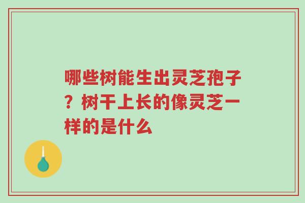 哪些树能生出灵芝孢子？树干上长的像灵芝一样的是什么-第1张图片-超越
