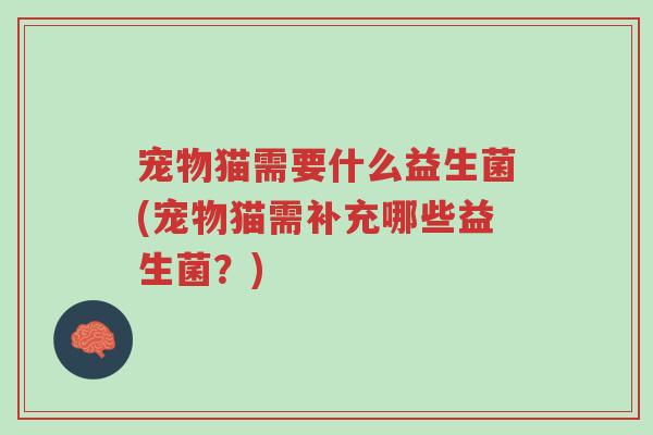 宠物猫需要什么益生菌(宠物猫需补充哪些益生菌?)-第1张图片-超越 宠物猫需要什么益生菌(宠物猫需补充哪些益生菌?)-第1张图片-超越