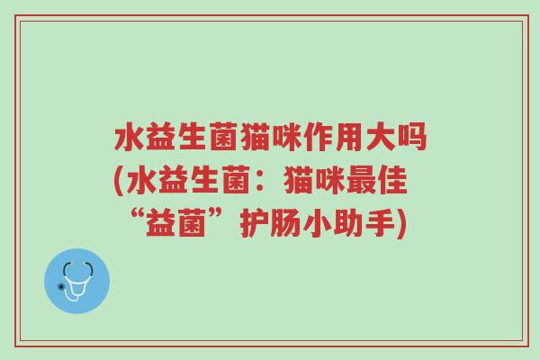 水益生菌猫咪作用大吗(水益生菌:猫咪最佳“益菌”护肠小助手)-第1张图片-超越 水益生菌猫咪作用大吗(水益生菌:猫咪最佳“益菌”护肠小助手)-第1张图片-超越
