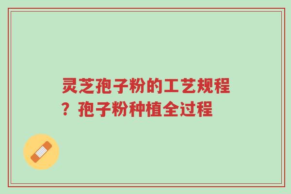 灵芝孢子粉的工艺规程?孢子粉种植全过程-第1张图片-超越 灵芝孢子粉的工艺规程?孢子粉种植全过程-第1张图片-超越