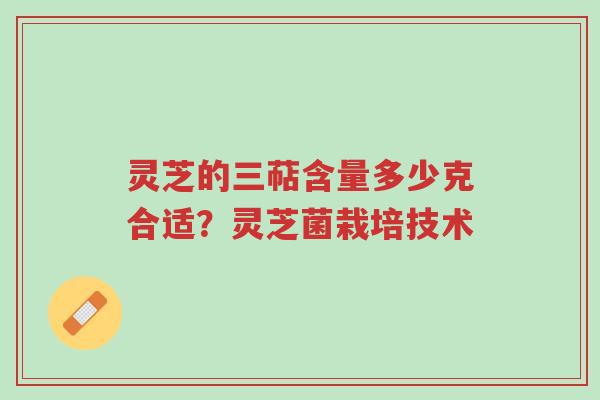 灵芝的三萜含量多少克合适?灵芝菌栽培技术-第1张图片-超越 灵芝的三萜含量多少克合适?灵芝菌栽培技术-第1张图片-超越