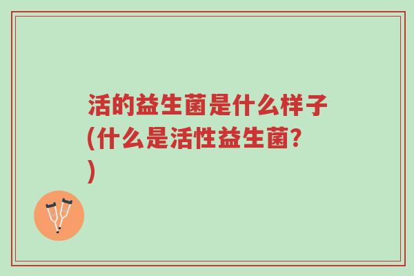 活的益生菌是什么样子(什么是活性益生菌?)-第1张图片-超越 活的益生菌是什么样子(什么是活性益生菌?)-第1张图片-超越