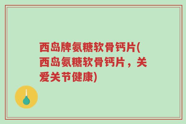 西岛牌氨糖软骨钙片(西岛氨糖软骨钙片,关爱关节健康)-第1张图片-超越 西岛牌氨糖软骨钙片(西岛氨糖软骨钙片,关爱关节健康)-第1张图片-超越