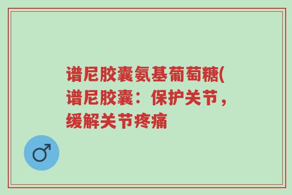 谱尼胶囊氨基葡萄糖(谱尼胶囊:保护关节,缓解关节疼痛-第1张图片-超越 谱尼胶囊氨基葡萄糖(谱尼胶囊:保护关节,缓解关节疼痛-第1张图片-超越