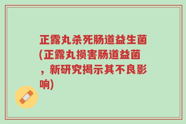 正露丸杀死肠道益生菌(正露丸损害肠道益菌,新研究揭示其不良影响)-第1张图片-超越 正露丸杀死肠道益生菌(正露丸损害肠道益菌,新研究揭示其不良影响)-第1张图片-超越
