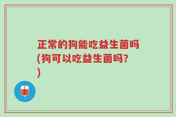 正常的狗能吃益生菌吗(狗可以吃益生菌吗?)-第1张图片-超越 正常的狗能吃益生菌吗(狗可以吃益生菌吗?)-第1张图片-超越