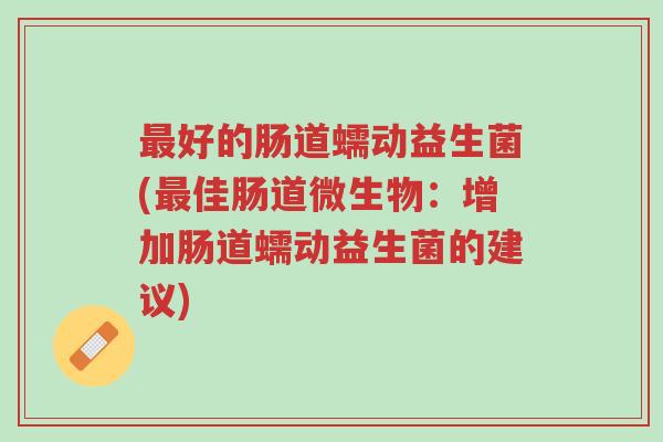 最好的肠道蠕动益生菌(最佳肠道微生物:增加肠道蠕动益生菌的建议)-第1张图片-超越 最好的肠道蠕动益生菌(最佳肠道微生物:增加肠道蠕动益生菌的建议)-第1张图片-超越