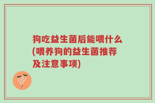 狗吃益生菌后能喂什么(喂养狗的益生菌推荐及注意事项)-第1张图片-超越 狗吃益生菌后能喂什么(喂养狗的益生菌推荐及注意事项)-第1张图片-超越