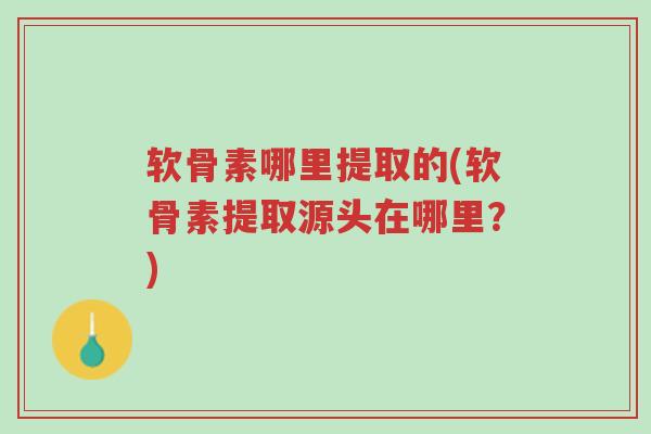 软骨素哪里提取的(软骨素提取源头在哪里?)-第1张图片-超越 软骨素哪里提取的(软骨素提取源头在哪里?)-第1张图片-超越