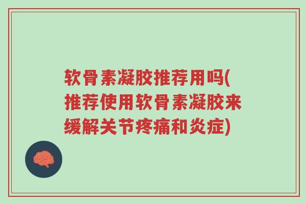 软骨素凝胶推荐用吗(推荐使用软骨素凝胶来缓解关节疼痛和炎症)-第1张图片-超越 软骨素凝胶推荐用吗(推荐使用软骨素凝胶来缓解关节疼痛和炎症)-第1张图片-超越