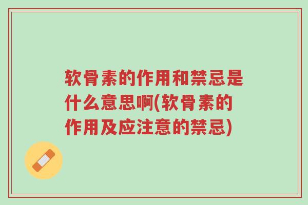 软骨素的作用和禁忌是什么意思啊(软骨素的作用及应注意的禁忌)-第1张图片-超越 软骨素的作用和禁忌是什么意思啊(软骨素的作用及应注意的禁忌)-第1张图片-超越