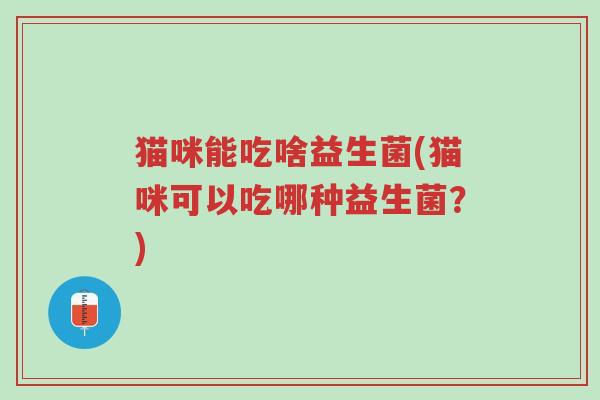 猫咪能吃啥益生菌(猫咪可以吃哪种益生菌?)-第1张图片-超越 猫咪能吃啥益生菌(猫咪可以吃哪种益生菌?)-第1张图片-超越
