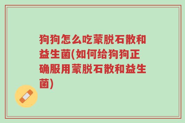 狗狗怎么吃蒙脱石散和益生菌(如何给狗狗正确服用蒙脱石散和益生菌)-第1张图片-超越 狗狗怎么吃蒙脱石散和益生菌(如何给狗狗正确服用蒙脱石散和益生菌)-第1张图片-超越
