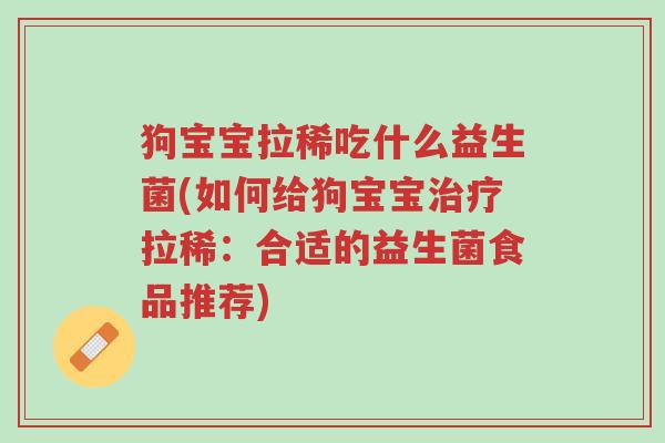 狗宝宝拉稀吃什么益生菌(如何给狗宝宝治疗拉稀:合适的益生菌食品推荐)-第1张图片-超越 狗宝宝拉稀吃什么益生菌(如何给狗宝宝治疗拉稀:合适的益生菌食品推荐)-第1张图片-超越