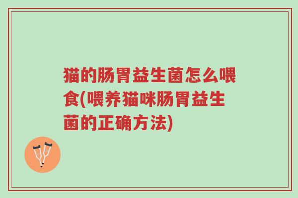 猫的肠胃益生菌怎么喂食(喂养猫咪肠胃益生菌的正确方法)-第1张图片-超越 猫的肠胃益生菌怎么喂食(喂养猫咪肠胃益生菌的正确方法)-第1张图片-超越