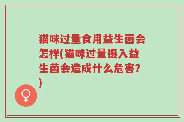 猫咪过量食用益生菌会怎样(猫咪过量摄入益生菌会造成什么危害?)-第1张图片-超越 猫咪过量食用益生菌会怎样(猫咪过量摄入益生菌会造成什么危害?)-第1张图片-超越