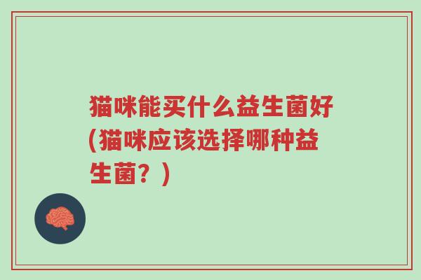 猫咪能买什么益生菌好(猫咪应该选择哪种益生菌?)-第1张图片-超越 猫咪能买什么益生菌好(猫咪应该选择哪种益生菌?)-第1张图片-超越