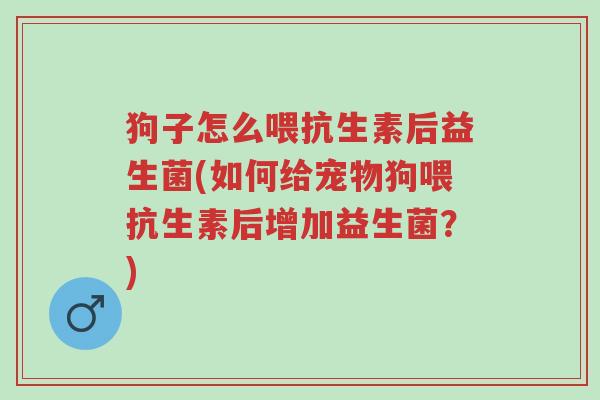 狗子怎么喂抗生素后益生菌(如何给宠物狗喂抗生素后增加益生菌?)-第1张图片-超越 狗子怎么喂抗生素后益生菌(如何给宠物狗喂抗生素后增加益生菌?)-第1张图片-超越