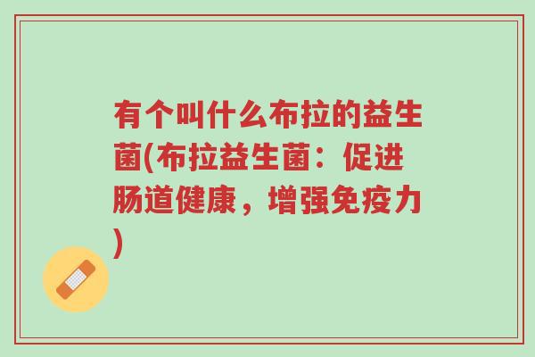 有个叫什么布拉的益生菌(布拉益生菌:促进肠道健康,增强免疫力)-第1张图片-超越 有个叫什么布拉的益生菌(布拉益生菌:促进肠道健康,增强免疫力)-第1张图片-超越