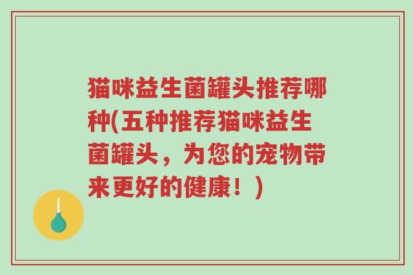 猫咪益生菌罐头推荐哪种(五种推荐猫咪益生菌罐头,为您的宠物带来更好的健康!)-第1张图片-超越 猫咪益生菌罐头推荐哪种(五种推荐猫咪益生菌罐头,为您的宠物带来更好的健康!)-第1张图片-超越