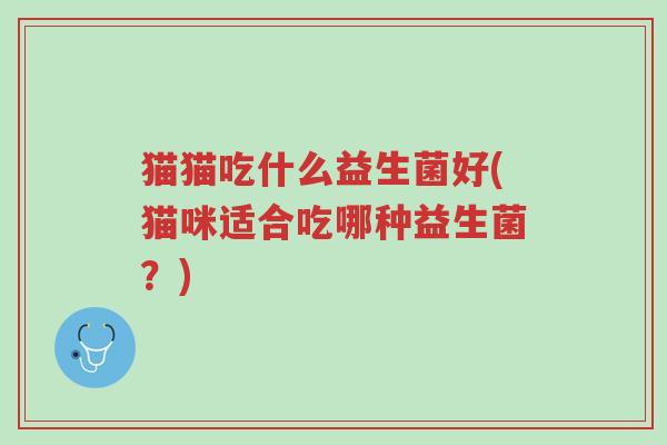 猫猫吃什么益生菌好(猫咪适合吃哪种益生菌?)-第1张图片-超越 猫猫吃什么益生菌好(猫咪适合吃哪种益生菌?)-第1张图片-超越