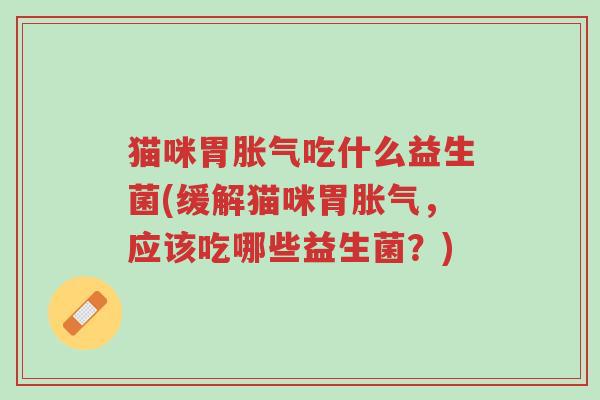 猫咪胃胀气吃什么益生菌(缓解猫咪胃胀气,应该吃哪些益生菌?)-第1张图片-超越 猫咪胃胀气吃什么益生菌(缓解猫咪胃胀气,应该吃哪些益生菌?)-第1张图片-超越