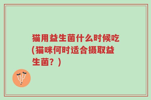 猫用益生菌什么时候吃(猫咪何时适合摄取益生菌?)-第1张图片-超越 猫用益生菌什么时候吃(猫咪何时适合摄取益生菌?)-第1张图片-超越