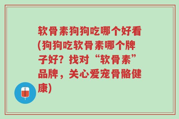 软骨素狗狗吃哪个好看(狗狗吃软骨素哪个牌子好？找对“软骨素”品牌，关心爱宠骨骼健康)-第1张图片-超越